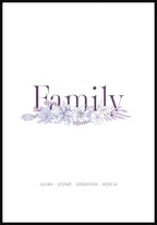Family personalisierbares Poster mit Blumen