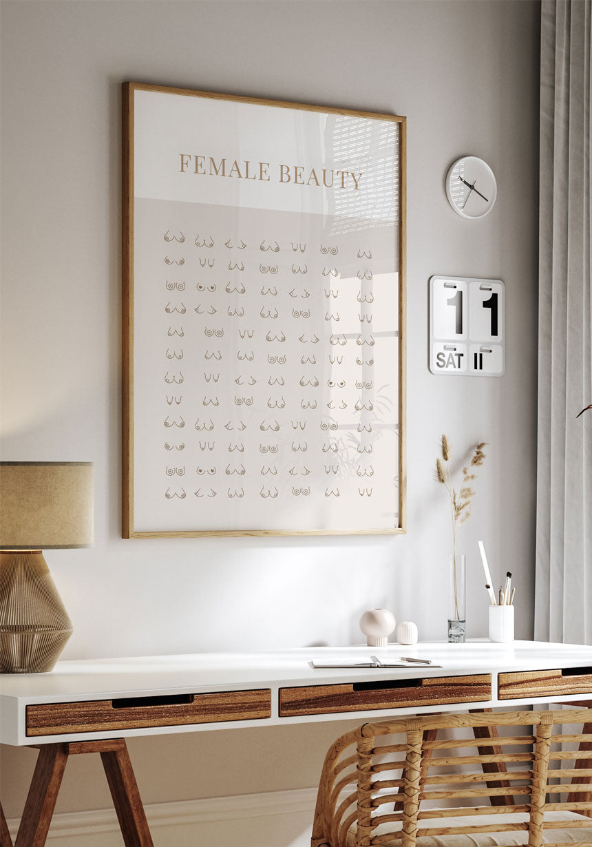 Poster female beauty bus forms in office