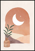 Poster window with half moon luna e sole