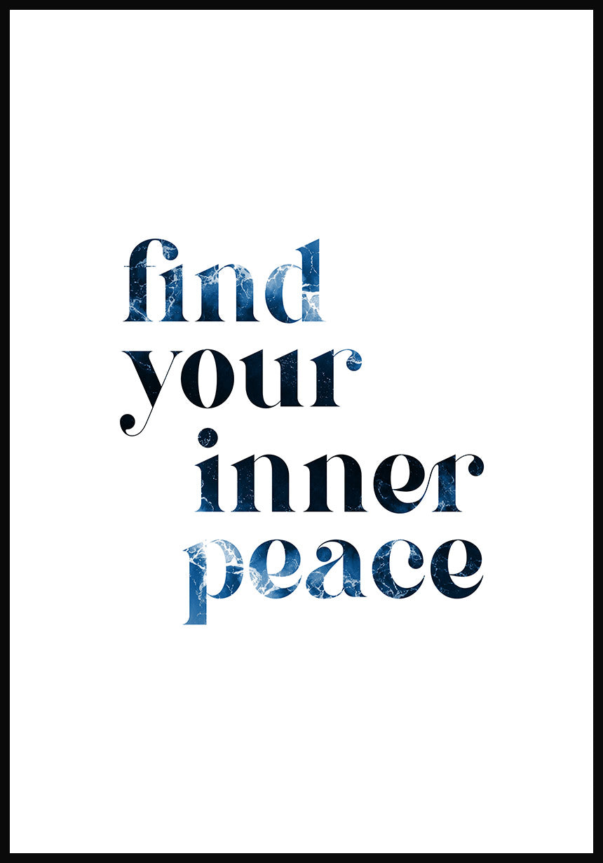 Poster find your inner peace typography
