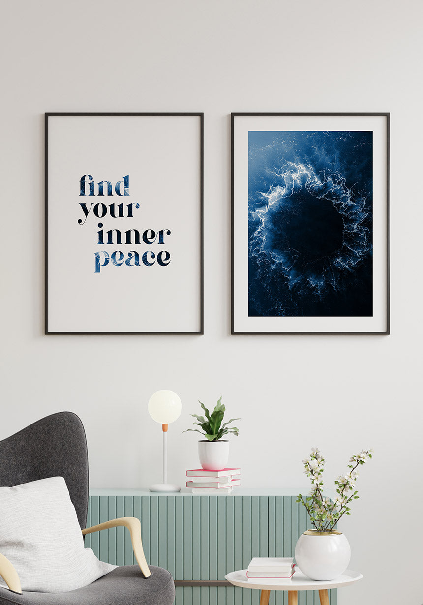 Poster find your inner peace typography as picture wall