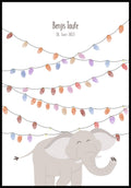 Personalisierbares Fingerabdruck-Poster Elefant