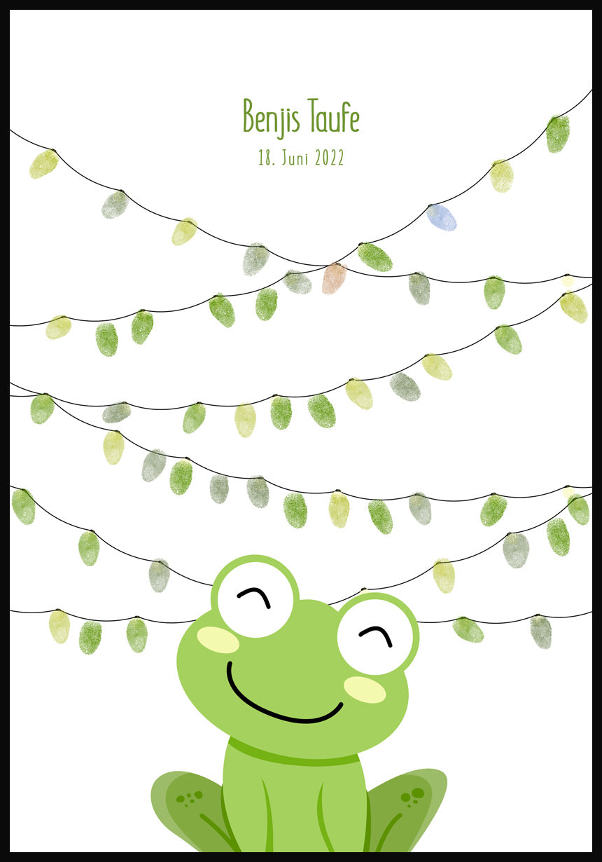 Personalisierbares Fingerabdruck-Poster Frosch