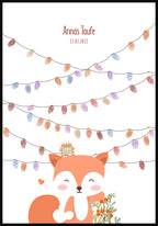 Poster Fingerabdruck Taufe mit Fuchs