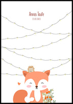 Poster Fingerabdruck Taufe mit Fuchs ohne Abdrücke