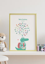 Fingerabdruck Poster personalisierbar Krokodil auf Regal