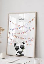 Personalisierbares Fingerabdruck-Poster Panda für Kinder