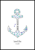 Fingerabdruck Anker - Personalisiertes Poster 
