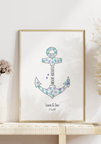 Fingerabdruck Anker - Personalisiertes Poster zur Hochzeit