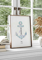 Fingerabdruck Anker - Personalisiertes Poster Taufe Geschenk