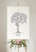 Fingerabdruck-Poster Baum zur Hochzeit