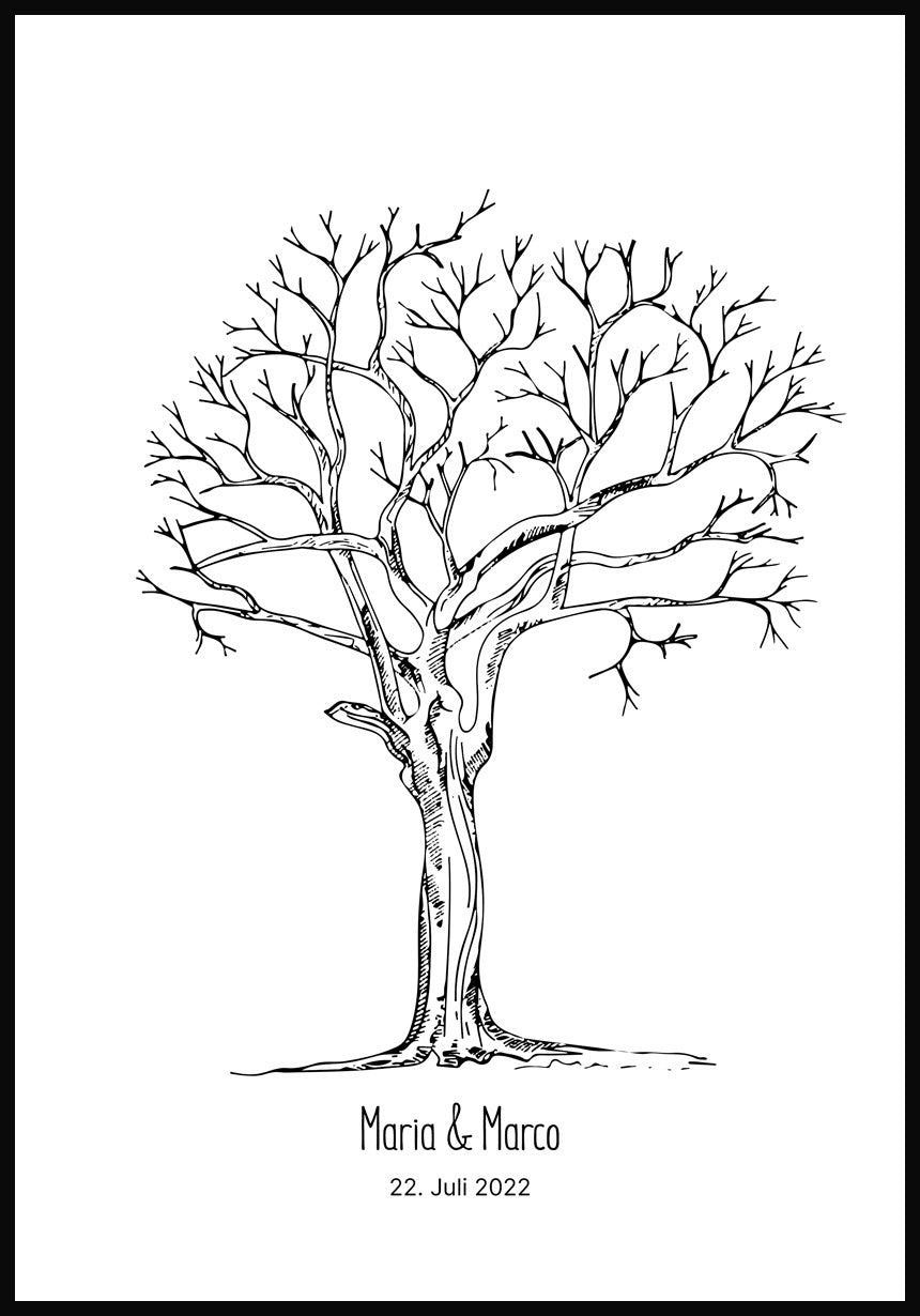 Fingerabdruck-Poster Baum für deine Gäste