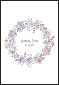 Fingerabdruck-Poster Blumenkranz personalisiert