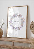 Fingerabdruck-Poster Blumenkranz personalisiert Gästebuch