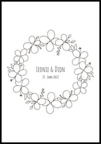 Fingerabdruck-Poster Blumenkranz personalisiert Geschenk