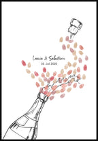 Fingerabdruck-Poster Champagner personalisiert