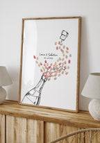 Fingerabdruck-Poster Champagner personalisiert mit Nmane