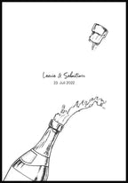 Fingerabdruck-Poster Champagner personalisiert individuell