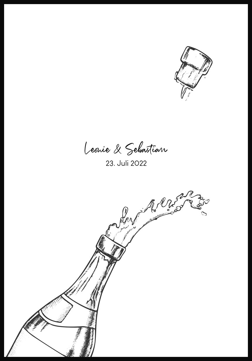 Fingerabdruck-Poster Champagner personalisiert individuell