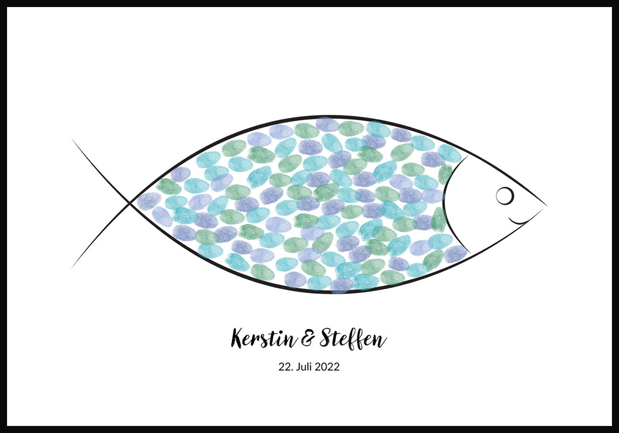 Fingerabdruck Fisch - Personalisiertes Poster