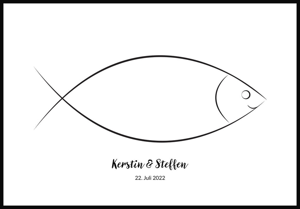 Fingerabdruck Fisch - Personalisiertes Poster Namen