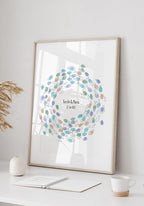Fingerabdruck Fische im Kreis - Personalisiertes Poster Taufe