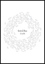 Fingerabdruck Fische im Kreis - Personalisiertes Poster Geschenk