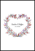 Fingerabdruck-Poster Blumenherz personalisiert