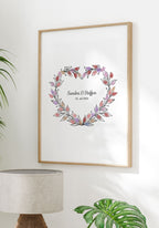 Fingerabdruck-Poster Blumenherz personalisiert Taufe