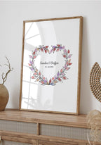 Fingerabdruck-Poster Blumenherz personalisiert Geschenk