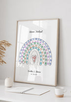 Fingerabdruck-Poster Regenbogen personalisiert Geschenk