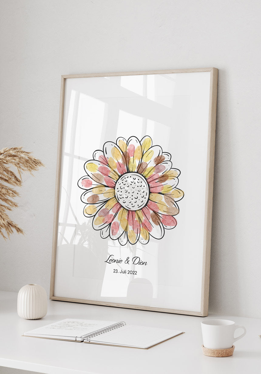 Fingerabdruck-Poster Blume personalisiert Konfirmation
