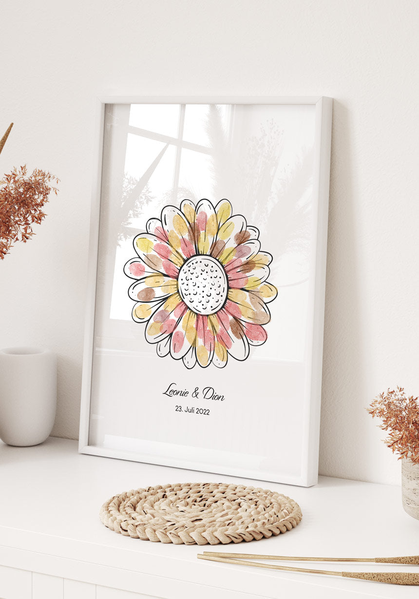 Fingerabdruck-Poster Blume personalisiert Geschenk