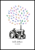 Fingerabdruck-Poster Traktor personalisiert