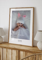 Personalisiertes Baby-Geburtsposter mit Bild und Namen und Datum