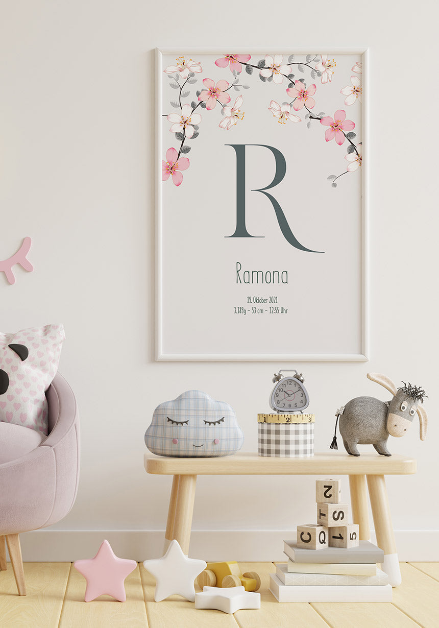 Personalisierbares Kinderposter zur Geburt Geschenk