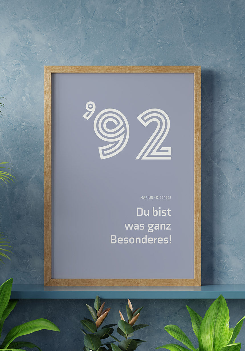 Du bist was ganz besonderes Poster Blau Wohnzimmer