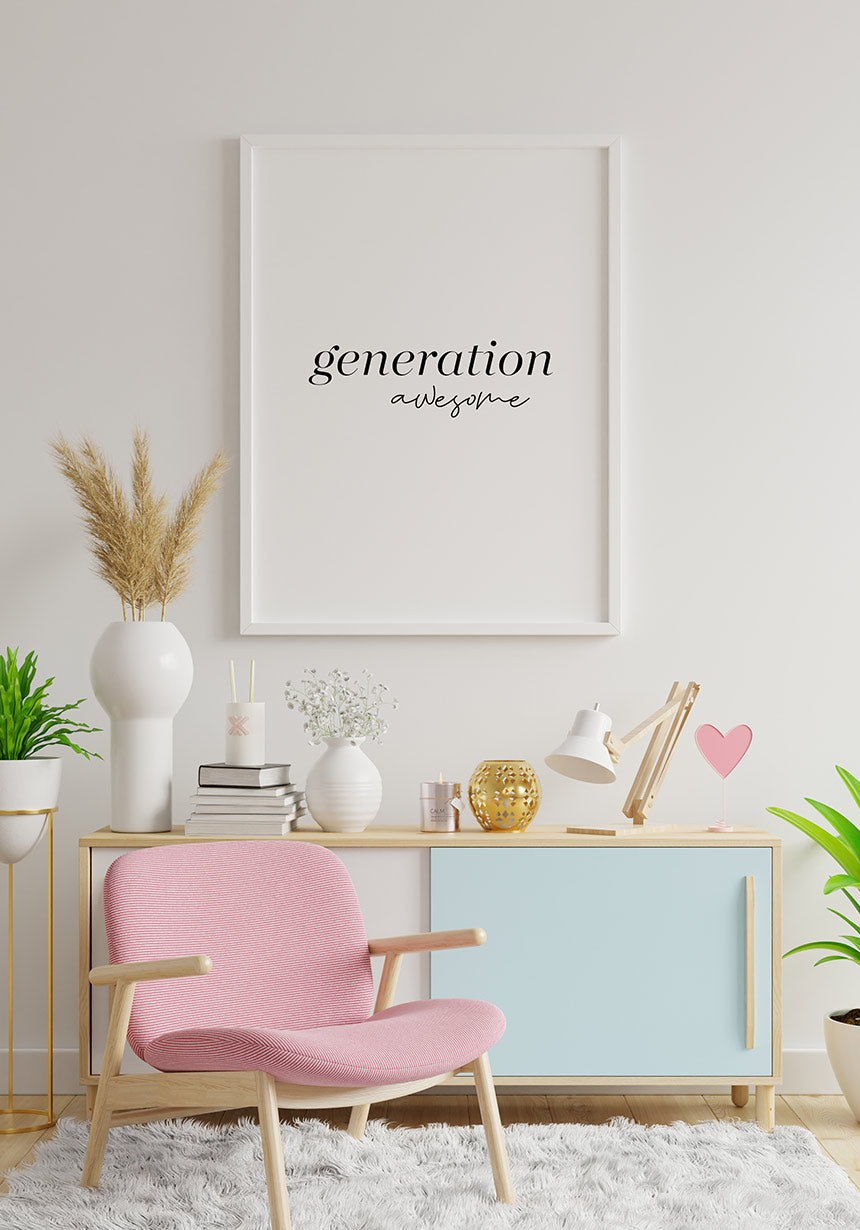 Generation awesome poster wall decoration