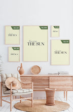 Spruch Poster here comes the sun poster sizes