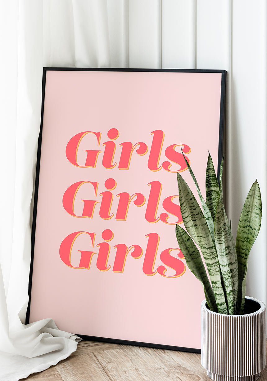 Typography Poster Girls girls girls in frame
