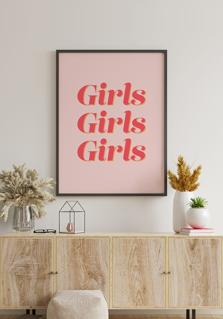 Typography Poster Girls girls girls in the living room