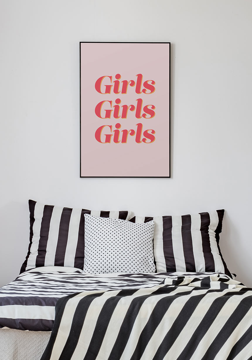 Typography Poster Girls girls girls in the bedroom