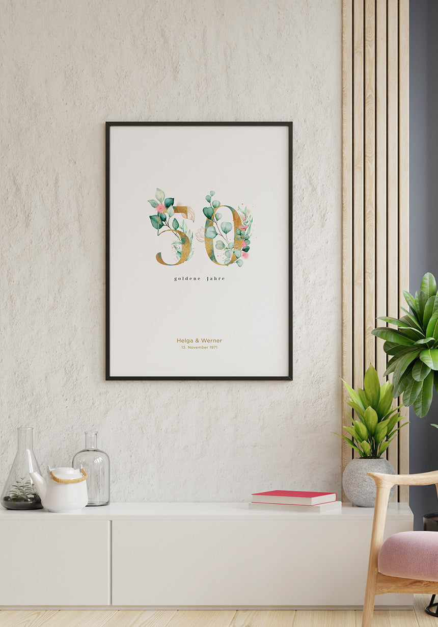 Goldene Hochzeit - Personalisierbares Poster 50