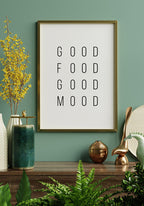 Good food good mood in the living room