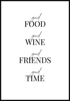 Spruch Poster good time black-white