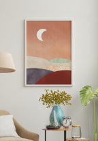 Poster Halbmond über Tal Luna e sole am Lounge area