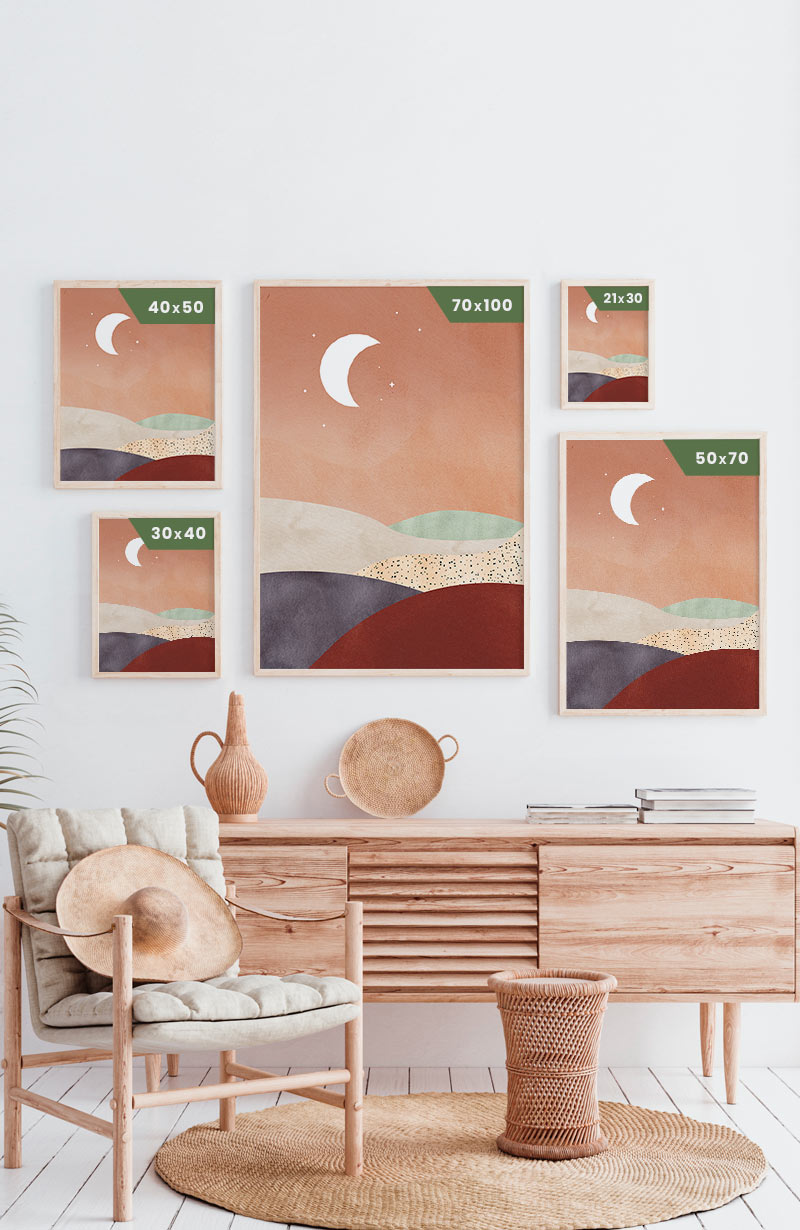 Poster dunes at night Poster Size