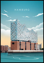 Illustrated Poster Hamburg Elbphilharmonie