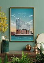 Illustrated Poster Hamburg Elbphilharmonie for Home