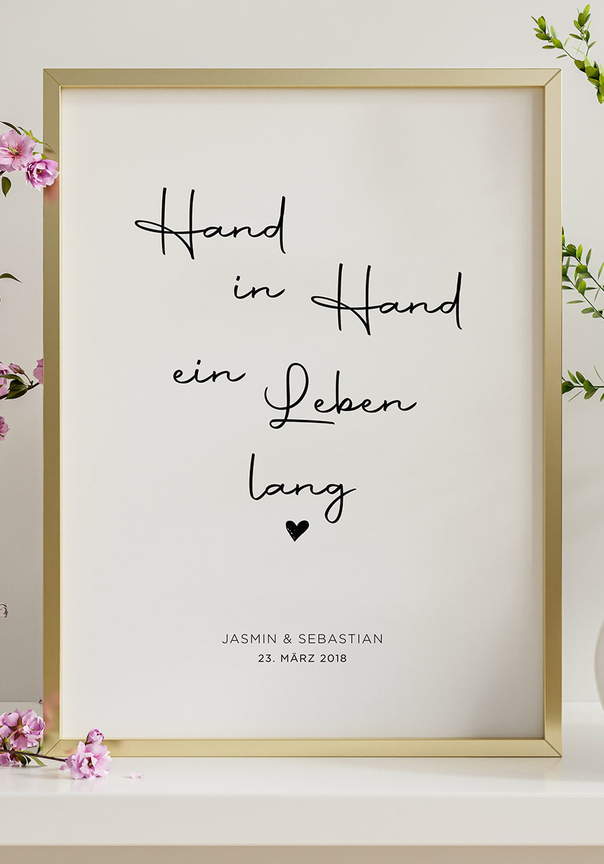 Hand in Hand ein Leben lang Poster Wohnzimmer